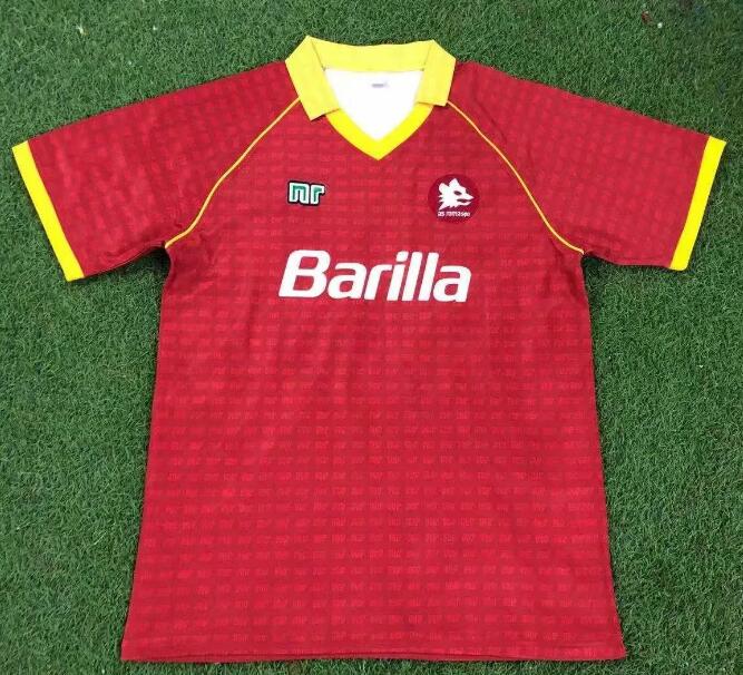 1990-91 Roma Retro Home Kit Soccer Jersey